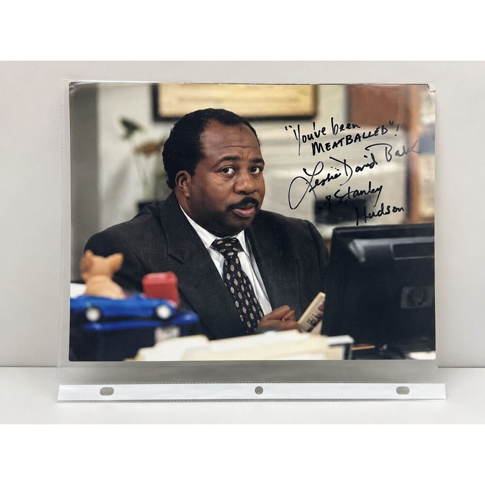 Leslie David Baker Signed 8x10 The Office Stanley Hudson Meatballed PhotoOrigina